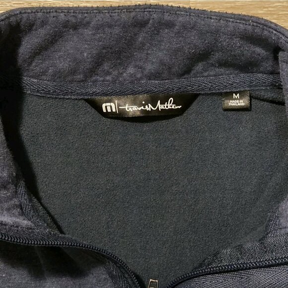 Travis Mathew Cloud Quarter Zip 2.0 Soft Sweater Men's Size Medium Heather Blue - Picture 6 of 9